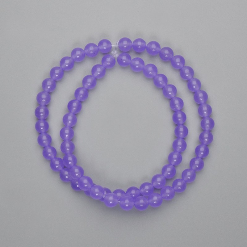 Lavender Amethyst Beads smooth round bead 6mm diameter ±, length 38cm ± on beading thread
