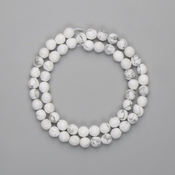 Kaholong Beads faceted round bead, diameter 6mm±, length 36cm± on thread
