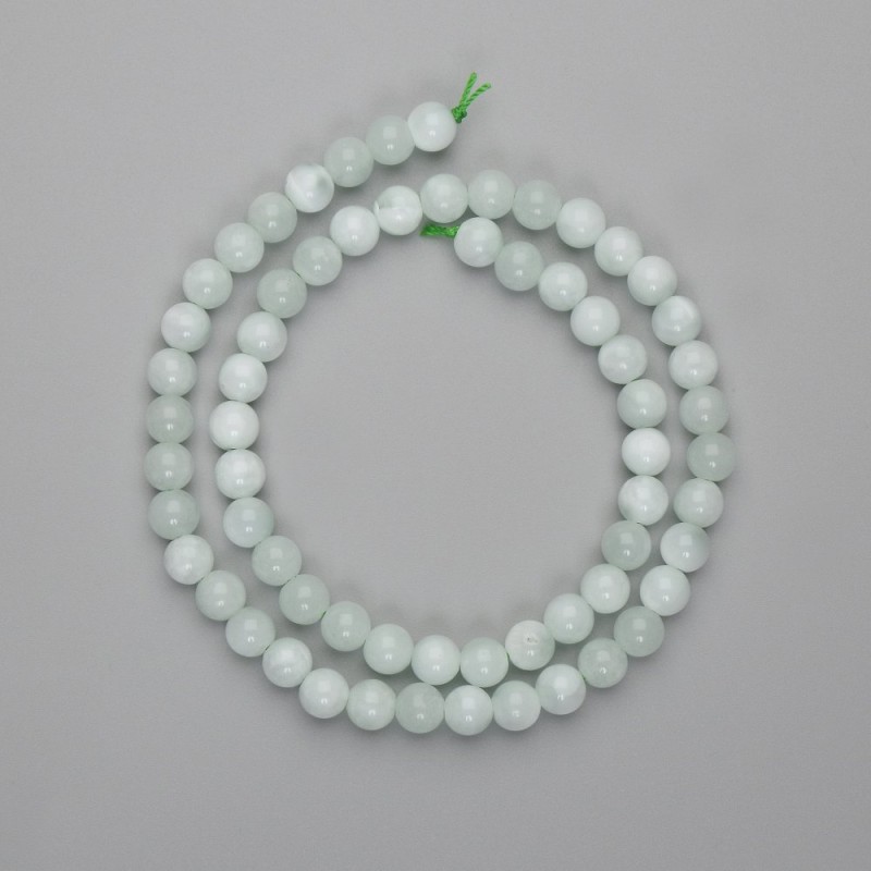 Angelite Beads smooth round 6mm diameter, 39cm length on thread