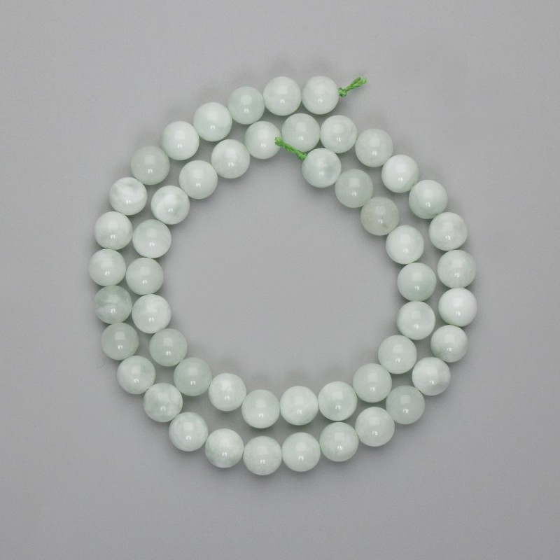 Angelite Beads smooth sphere 8mm diameter, length 39cm on a thread