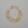 Beige Mother of Pearl Beads faceted cube, 3x3 mm diameter, 38 cm+ length on a thread