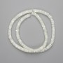 Mother-of-P pearl rondelle beads, diameter 5 mm x 2 mm, 40 cm length on a thread