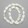 Mother-of-P pearl Rectangular Pearls Beads 15×10 mm, 40 cm ± on thread