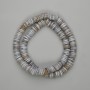 Mother-of-Pearl Scarface Shell Beads Rondelle, 8x1-2mm+-, length 38cm+- on thread