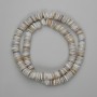 Mother-of-Pearl Scallop Shell Beads Rondelle, 8×1.5mm, 39cm ± thread
