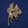 Brooch Pegasus 45×70mm golden metal