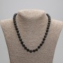 Agate Bead Necklace, Faceted Round 8mm ±, Length 45cm ± with Clasp