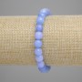 Bracelet Aquamarine Faceted Round Beads 7.5mm±, length 18cm±, stretch