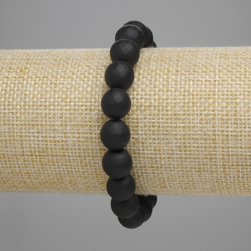 Shungite bracelet faceted beads 10mm, length 18cm, stretch
