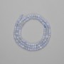 Agate Beads Blue, Faceted Cube 3x3mm, 39cm on Thread