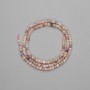 Rhodonite Beads Faceted Cube 3x3mm ±, Length 39cm ± on Thread