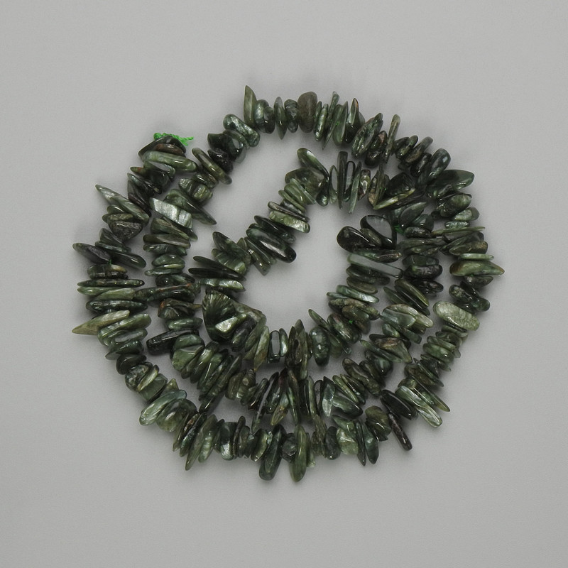 Seraphinite Beads Chip 6-91-3mm+-, length 41cm+- on thread