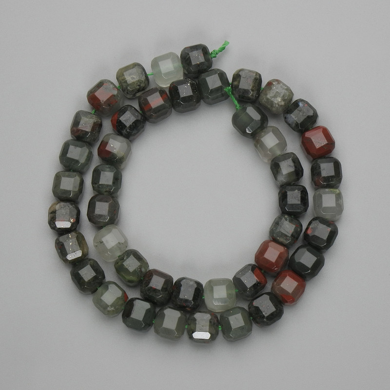 Jasper Hematite Geotrope Faceted Cube Beads 8.5x8.5mm, 38cm+- on Thread
