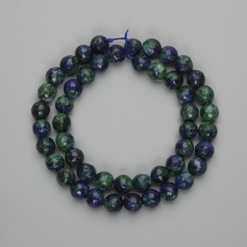 Azurite Faceted Bead Round 8mm+, length 37cm+ on thread