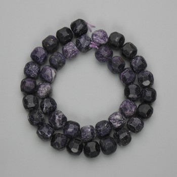 Sugilite Beads faceted cube 10x10mm±, length 38cm± on thread