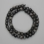 Beads Silver Obsidian Faceted Cube 7x7mm+-, length 37cm+- on a thread