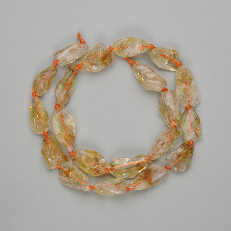 Citrine Beads Tumbled 11-15×6-8mm+-, string length 39cm+-