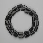 Black Tourmaline Beads cut gemstone 11-12×6-7, 5mm+- seed beads 3mm+-, thread length 40cm+-