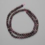 Ruby Beads Faceted Cube 4x4mm on Thread, 40cm ±