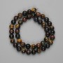 Beads Bull's Eye Tiger's Eye Hawk's Eye smooth sphere 8mm+-, length 38cm+- on thread