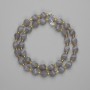Smoky quartz Agate faceted diamond beads 8x7mm+- with seed beads 3mm+- on thread 36cm+-