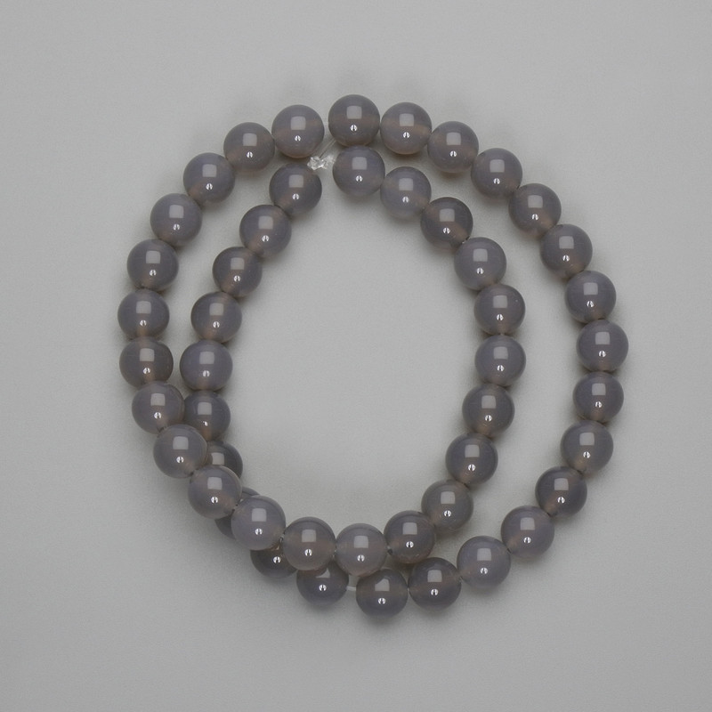 Smoky quartz Agate beads smooth sphere 8mm+-, on a thread length 36cm+-