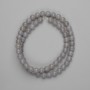 Smoky Quartz Agate Beads, Smooth Round 6mm, on Thread, 36cm Length