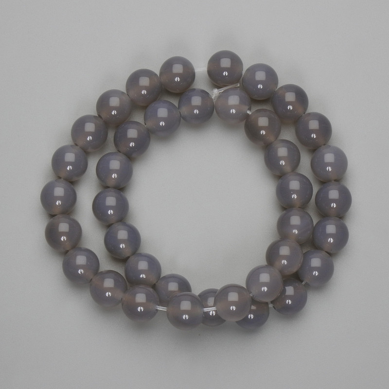 Smoked Agate Beads Round 10mm Smooth, 37cm Length on Thread