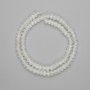 White quartz faceted rondelle beads 6x4mm ±, length 38cm ± on thread
