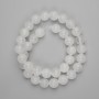 White Quartz Beads Smooth Round 11mm +-, on Threaded Length 37cm +-