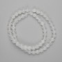 White Quartz Beads Smooth Sphere 6.5mm± on Thread 38cm±