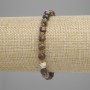 Bracelet featuring landscape Jasper, faceted cube 6×6mm ±, seed beads 3mm ±, length 18cm ±, stretch