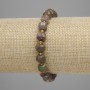 Landscape Jasper Beaded Garnet-cut Cube 8x8mm+- Beads 3mm+-, length 18cm+- stretch bracelet