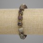 Landscape Jasper Beaded Granulated Cube Bracelet 9x9mm+- with 3mm+seed beads, length 18cm+- stretch
