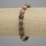 Landscape Jasper Beaded Faceted 9mm Round Bracelet on Stretch, 18cm