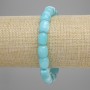 Aquamarine Barrel Bracelet 10x9mm, stretch length 18cm