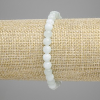 Angelite Bead Bracelet smooth 6mm beads, length 18cm, stretch