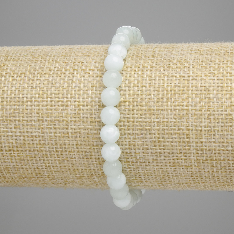 Angelite Bead Bracelet smooth 6mm beads, length 18cm, stretch