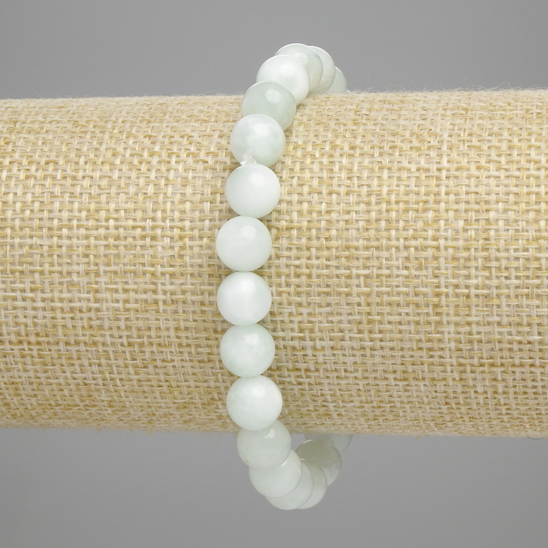 Angelite Bead Bracelet 8mm Smooth Balls+- Stretch Length 18cm