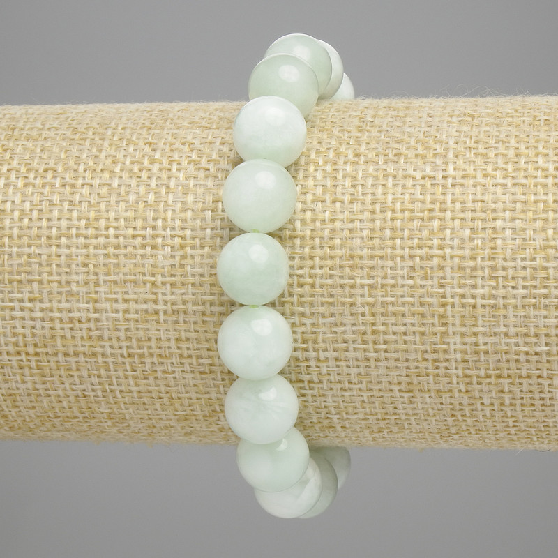 Bracelet Angelite smooth beads 10mm+-, length 18cm+- stretch