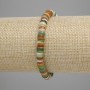 Bracelet with Shell Scarabcha rondelle, diameter 6x1.5mm+-, length 18cm+-, stretch