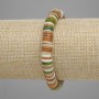 Bracelet with Shell Scarface Rondelle, diameter 8×1,5mm+-, length 18cm+-, stretch