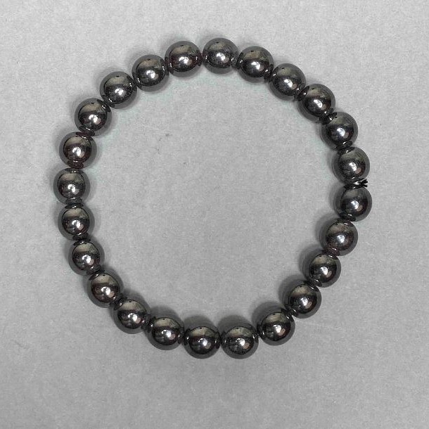 Hematite Bead Bracelet Smooth Round 8mm +-, length 18cm +-, stretch