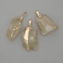 Pendant Calcite rough stone ~ 44×23mm+- assortment sizes golden metal