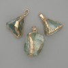 Fluorite Pendant, raw stone ~ 32×18mm ± assorted sizes, golden metal