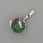 Zoisite Pendant Paw with Sphere 18x37mm± Silver Metal