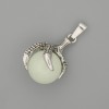 Onyx Paw Pendant with Ball 18×37mm± Silver Metal