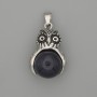 Pendant Owl Aventurine Night of Cairo Silver-tone Metal, diameter 30x20mm±, length 37mm±