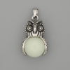 Pendant Owl Onyx with Silver-coloured Metal, 30×20mm ±, length 37mm ±