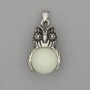 Pendant Owl Onyx with Silver-coloured Metal, 30×20mm ±, length 37mm ±